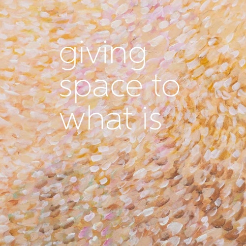 Giving space to what is chapter opening over an orange and gold painting